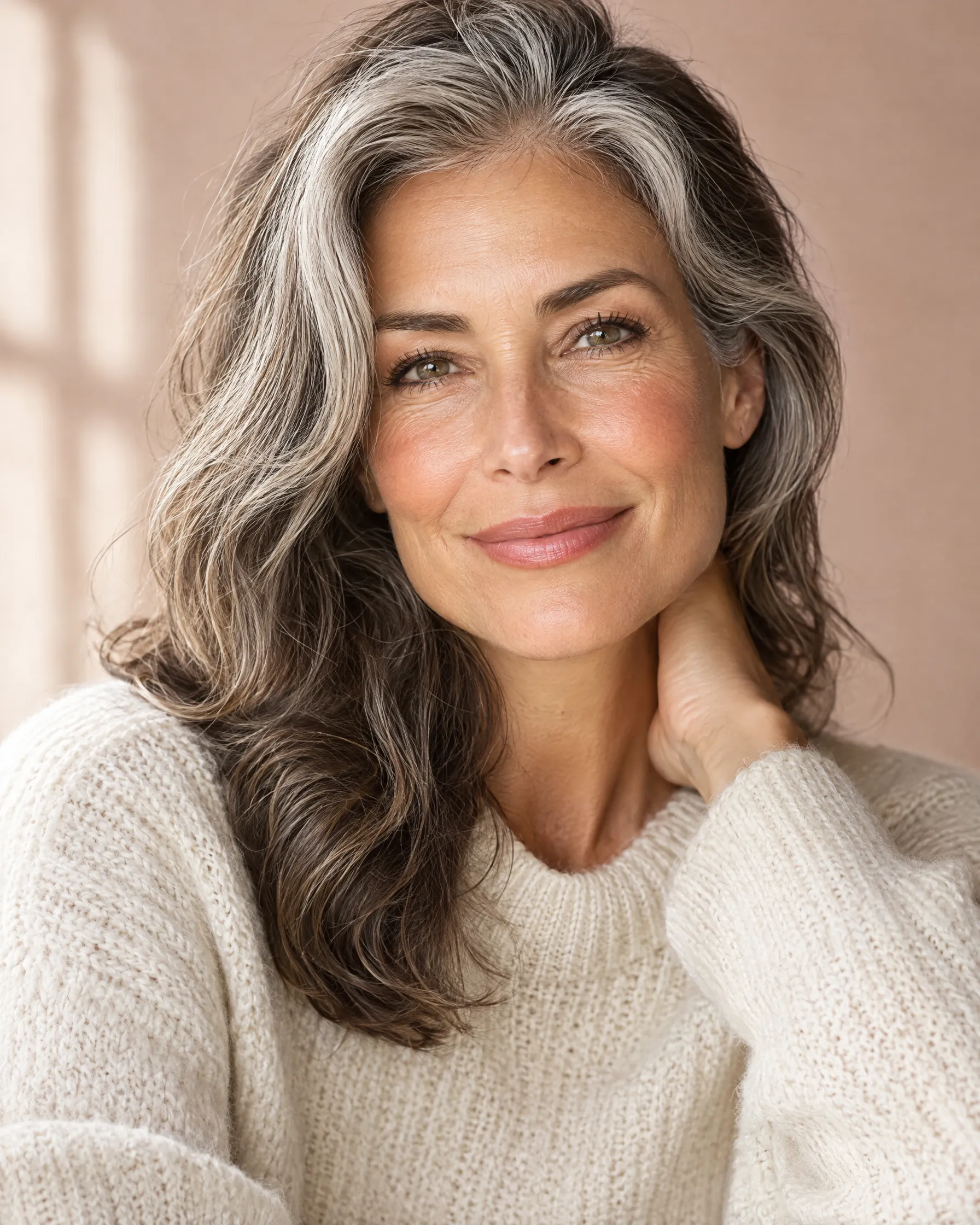 Woman in her fifties with radiant skin